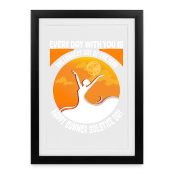 Litha Pagan Solstice d’été Midsommar - Affiche encadrée (27 × 37 cm) - noir - Devant