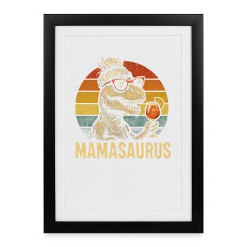 Mamasaurus Mom Mom Gift Idea Humor Funny - Framed poster (27 × 37 cm) - black - Front