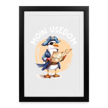 Baltic Sea Holiday MOIN USEDOM Fun - Framed poster (27 × 37 cm) - black - Front