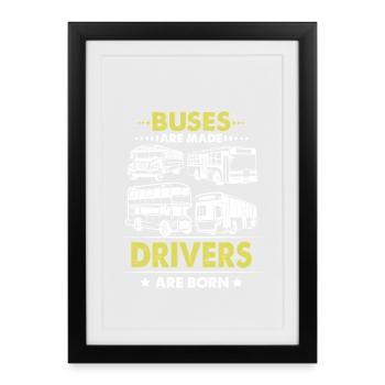 Bus Driver School Bus Driver Double Decker Bus Pub - Framed poster (27 × 37 cm) - black - Front