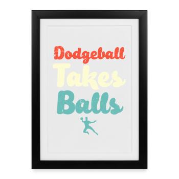 Le ballon au prisonnier prend des balles - Affiche encadrée (27 × 37 cm) - noir - Devant