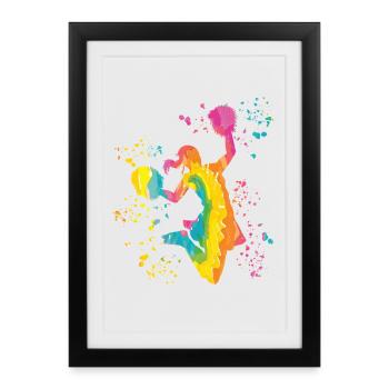 Cheerpom pom girls Mom Cheerleading - Affiche encadrée (27 × 37 cm) - noir - Devant