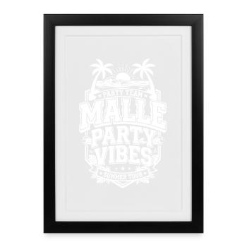 Vibrations de fête Malle : dicton de Majorque - Affiche encadrée (27 × 37 cm) - noir - Devant