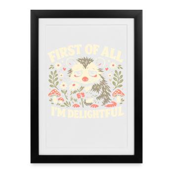 Charming opossum - Framed poster (27 × 37 cm) - black - Front