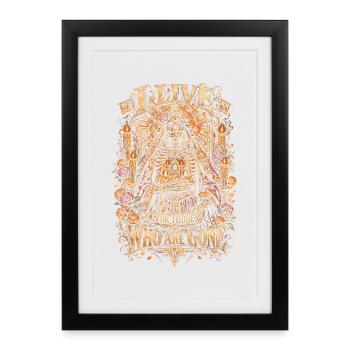 Dia de los Muertos Je vis pour ceux qui sont partis - Affiche encadrée (27 × 37 cm) - noir - Devant
