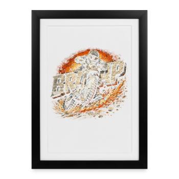 Dirtbike Dirt Bike Motocross Braaap - Affiche encadrée (27 × 37 cm) - noir - Devant