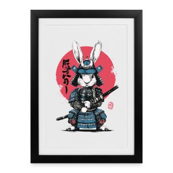 Bunny Samurai in Armor - Framed poster (27 × 37 cm) - black - Front