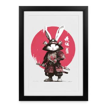 Bunny Samurai in Armor - Framed poster (27 × 37 cm) - black - Front