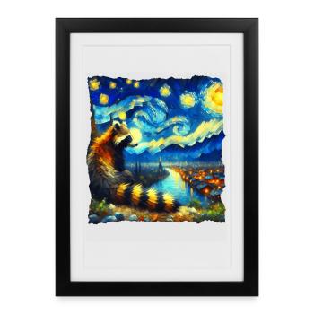 Nuit étoilée de Coati - Affiche encadrée (27 × 37 cm) - noir - Devant