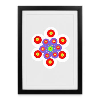 Mandala Flower Circle Retro Flower Vintage - Framed poster (27 × 37 cm) - black - Front