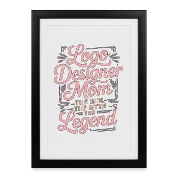 Designer de logos Maman L’idole Spécialiste de la marque - Affiche encadrée (27 × 37 cm) - noir - Devant