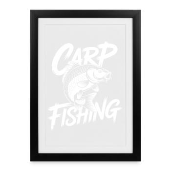 Carp – Sportfischer Design - Framed poster (27 × 37 cm) - black - Front