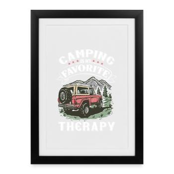 Campeur Randonneur Scout Camping Randonnée Montagnes Forêt - Affiche encadrée (27 × 37 cm) - noir - Devant