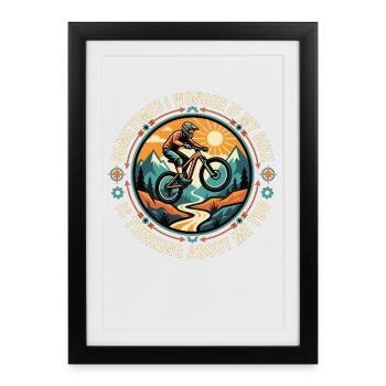 Mountain Bike Saying Adventure Bike - Framed poster (27 × 37 cm) - black - Front