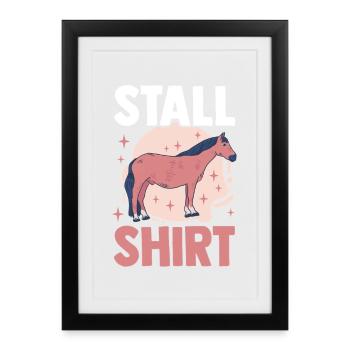 Équitation Amateurs de chevaux Écuries à cheval Chevaux - Affiche encadrée (27 × 37 cm) - noir - Devant