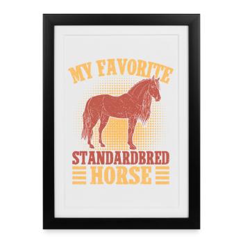 Hobby Horse Rider Favorite Standardbred Horse - Framed poster (27 × 37 cm) - black - Front