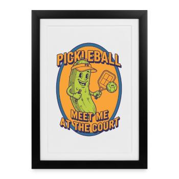 Joueur drôle de pickleball : retrouve-moi au terrain - Affiche encadrée (27 × 37 cm) - noir - Devant
