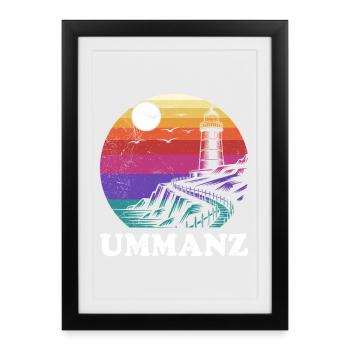Ummanz Souvenier Phare UMMANZ Drôle - Affiche encadrée (27 × 37 cm) - noir - Devant