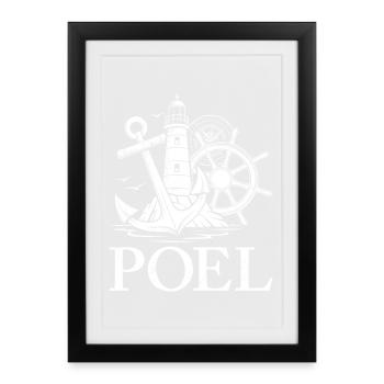 Poel Souvenier ÎLE POEL MER BALTIQUE Rétro Drôle - Affiche encadrée (27 × 37 cm) - noir - Devant