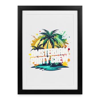 Amsterdam Party Crew - Affiche encadrée (27 × 37 cm) - noir - Devant