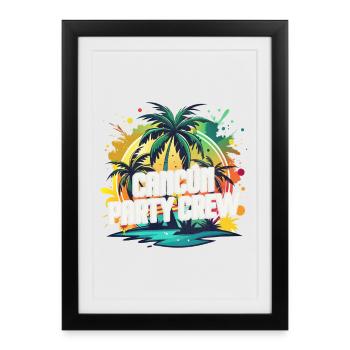 Équipe de la fête de Cancún - Affiche encadrée (27 × 37 cm) - noir - Devant
