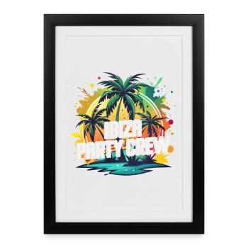 Ibiza Party Crew - Framed poster (27 × 37 cm) - black - Front