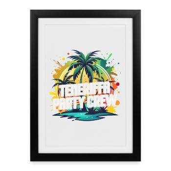 Tenerife Party Crew - Affiche encadrée (27 × 37 cm) - noir - Devant