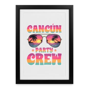 Équipe de la fête de Cancún - Affiche encadrée (27 × 37 cm) - noir - Devant