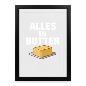 Alles In Butter : drôle de diction allemande avec - Affiche encadrée (27 × 37 cm) - noir - Devant