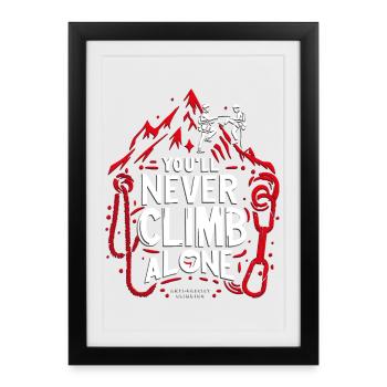 Tu ne grimperas jamais seul - Affiche encadrée (27 × 37 cm) - noir - Devant