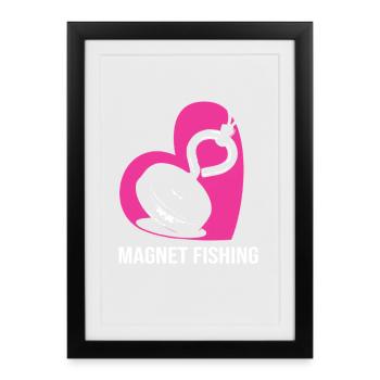 Pêche à l’aimant Pêcheur à l’aimant Pêche à l’aimant - Affiche encadrée (27 × 37 cm) - noir - Devant