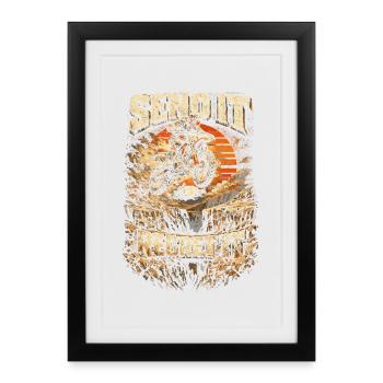 Dirtbike Dirt Bike Motocross Send It Or Regret It - Framed poster (27 × 37 cm) - black - Front