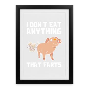 Pet de cochon : Pun Tee - Affiche encadrée (27 × 37 cm) - noir - Devant