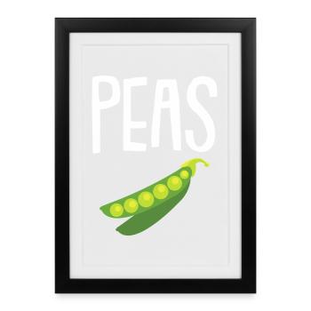 Graphique Des petits pois dans une gousse - Affiche encadrée (27 × 37 cm) - noir - Devant