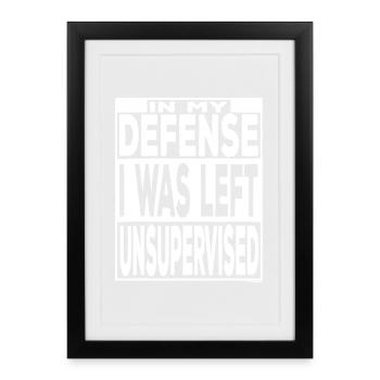 Left Unsupervised Defense Tee - Framed poster (27 × 37 cm) - black - Front
