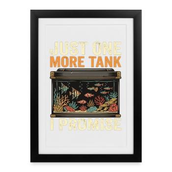Poisson d’aquarium disant « cadeau » drôle - Affiche encadrée (27 × 37 cm) - noir - Devant