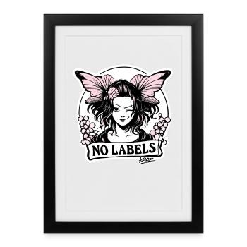 No Labels Butterfly Girl Dating - Framed poster (27 × 37 cm) - black - Front