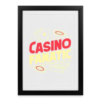 Casino Fan Casino Gaming - Affiche encadrée (27 × 37 cm) - noir - Devant