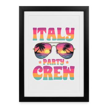 Équipe de fête en Italie - Affiche encadrée (27 × 37 cm) - noir - Devant