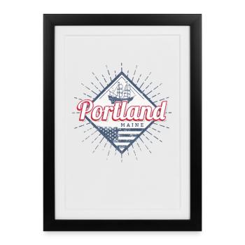 Portland, Maine, city in United States, United States - Framed poster (27 × 37 cm) - black - Front