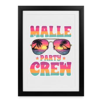 Malle Party Crew - Affiche encadrée (27 × 37 cm) - noir - Devant