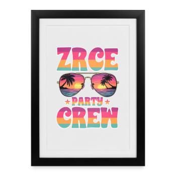 Zrce Party Party Crew - Framed poster (27 × 37 cm) - black - Front