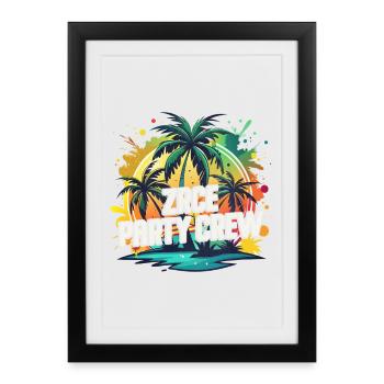 Zrce Party Party Crew - Framed poster (27 × 37 cm) - black - Front