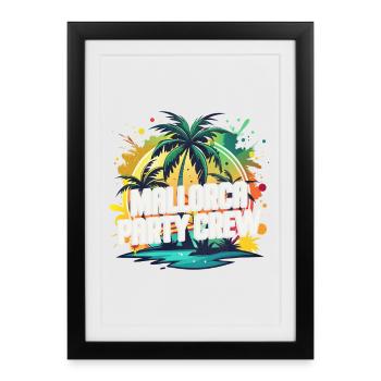 Mallorca Party Crew - Framed poster (27 × 37 cm) - black - Front