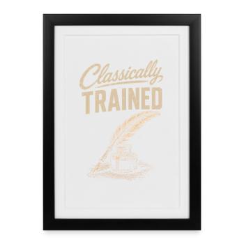 Classically embossed: quill & ink - Framed poster (27 × 37 cm) - black - Front