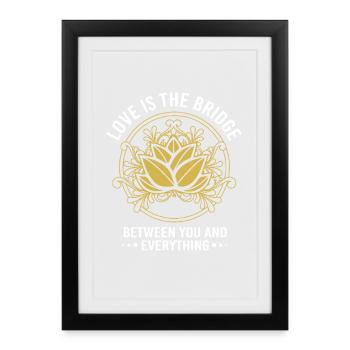 Méditation zen Bouddhisme Bouddhiste Bouddhiste Chakra - Affiche encadrée (27 × 37 cm) - noir - Devant