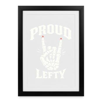 Fier gaucher - Affiche encadrée (27 × 37 cm) - noir - Devant