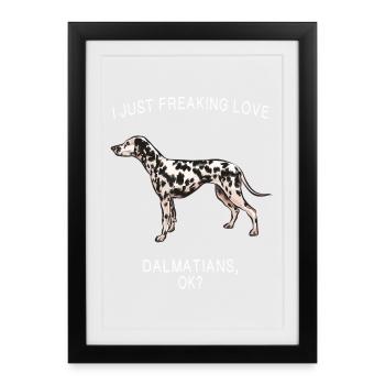 Amour dalmatien : T-shirt canin audacieux - Affiche encadrée (27 × 37 cm) - noir - Devant