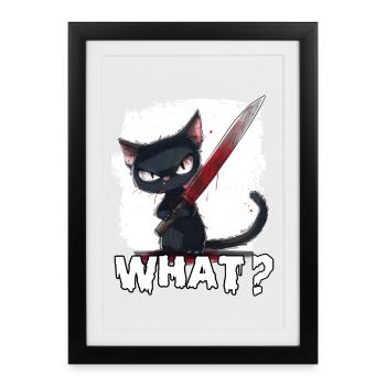 Horror Cat Halloween Party T Kitten Costume - Framed poster (27 × 37 cm) - black - Front