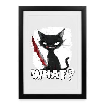 Halloween Decoration Horror Rabbit Holder Gift - Framed poster (27 × 37 cm) - black - Front